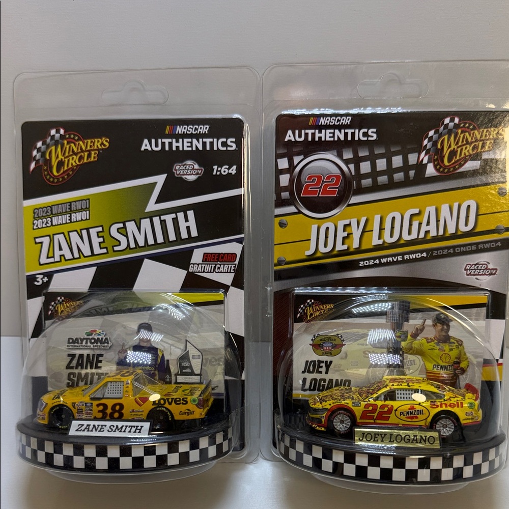 Zane Smith and Joey Logano Die-Cast Cars